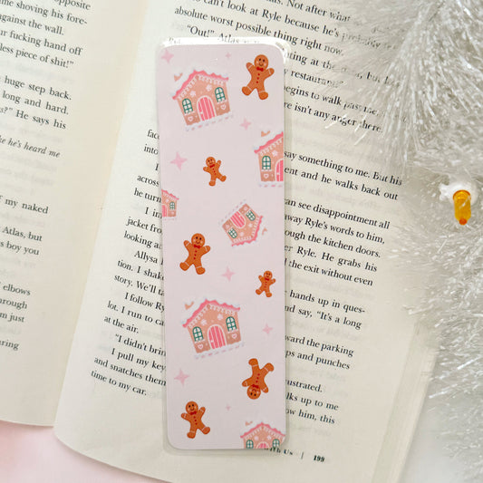 PINK GINGERBREAD HOUSE BOOKMARK